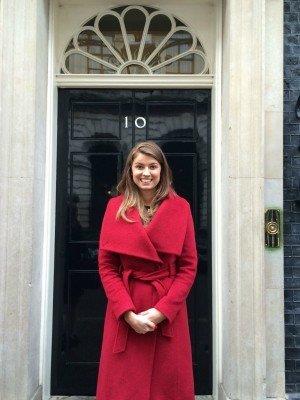 Rachael Flanagan outside 10 Downing Street at the 2016 St David’s Day reception